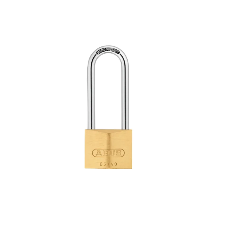 ABUS 65/40mm Brass Padlock 63mm with Long Shackle