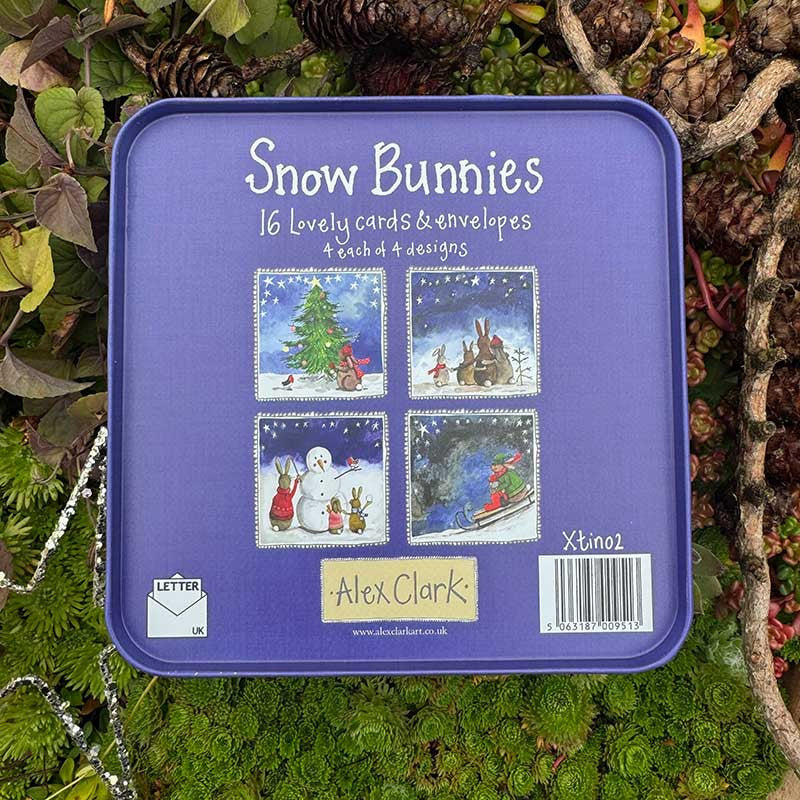 Alex Clark Snow Bunnies Notecard Tin