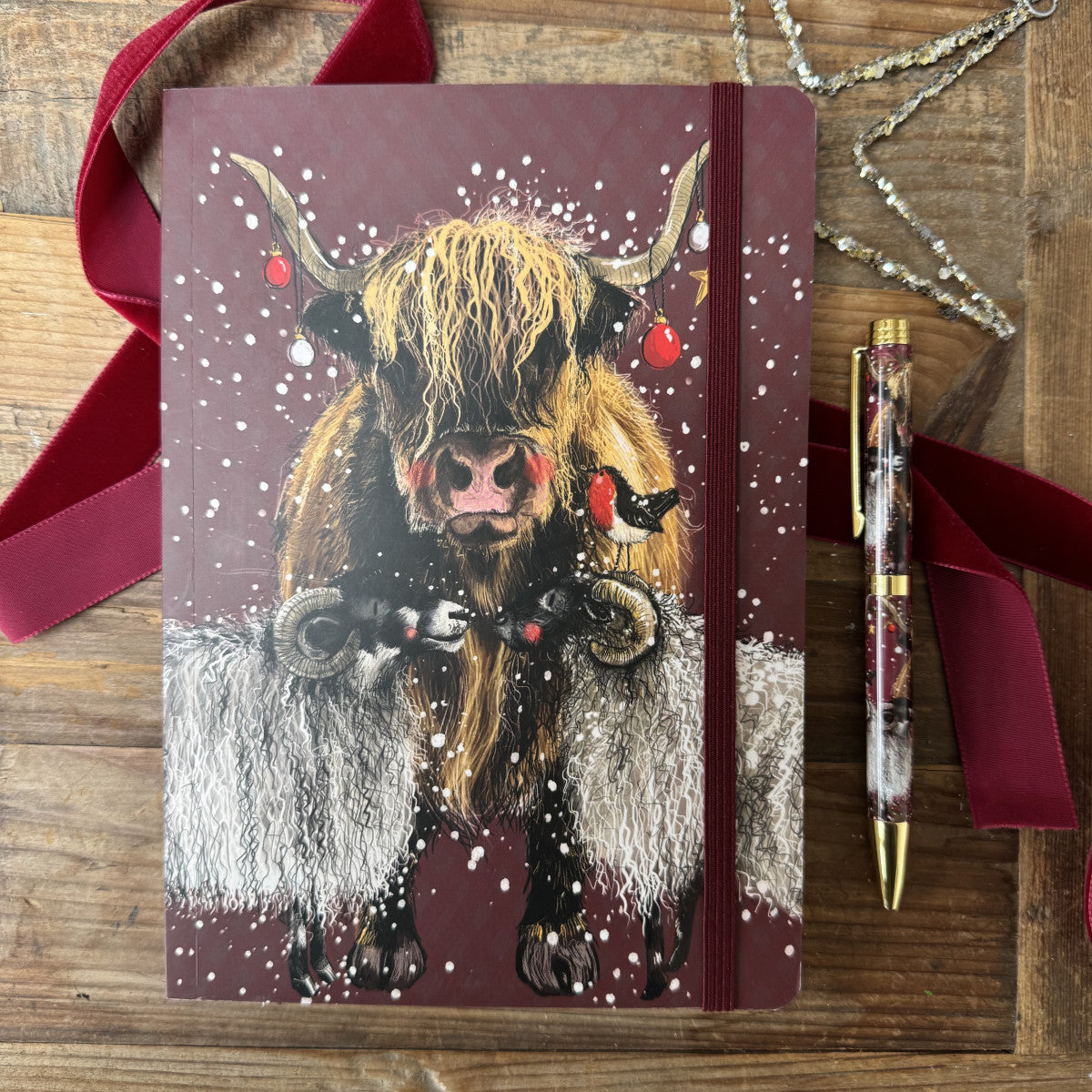 Alex Clark Sheep & Highland Cow Large Notebook