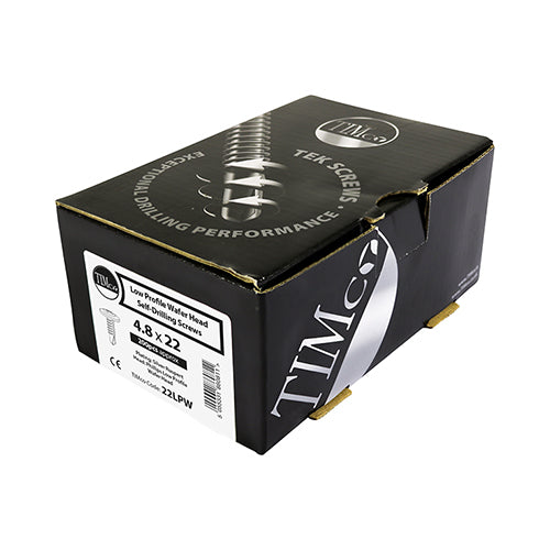 Timco Low Profile Wafer Head Self-Drilling Screws 4.8 x 22mm 100-Pack