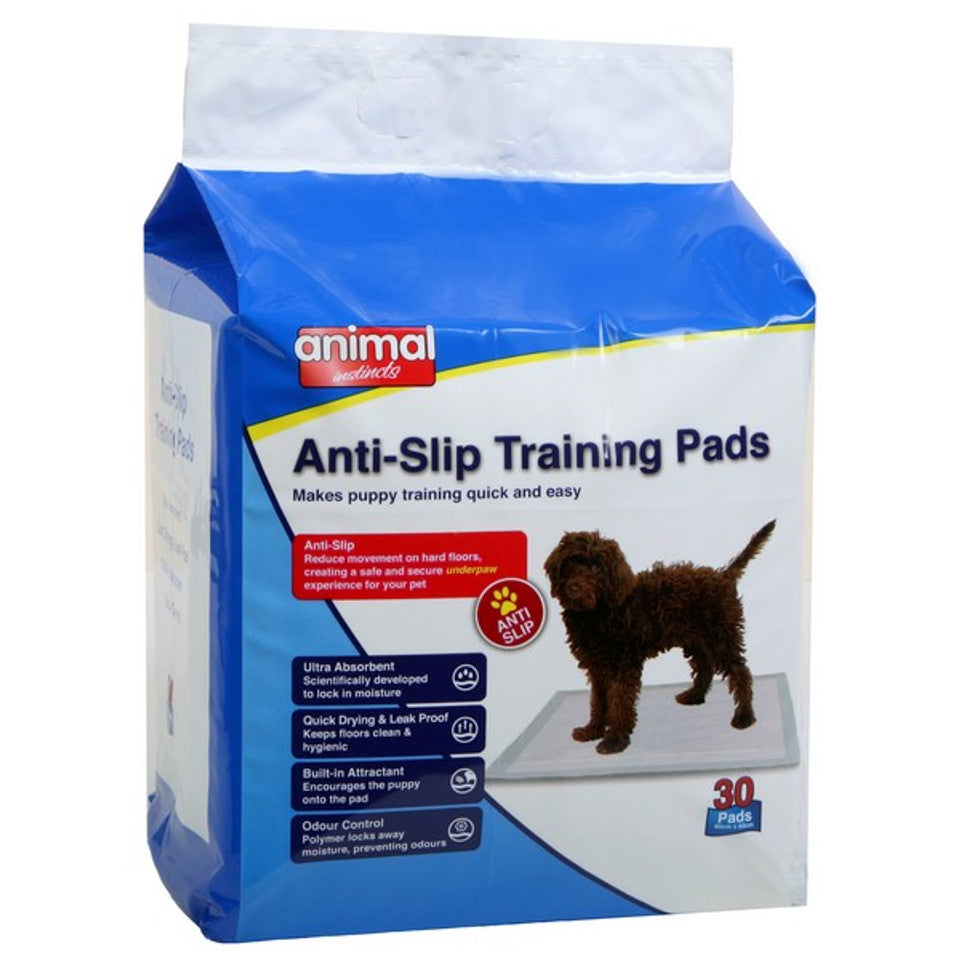 Animal Instincts Dog & Puppy Anti-Slip Training Pads 60x60cm - 30 Pads