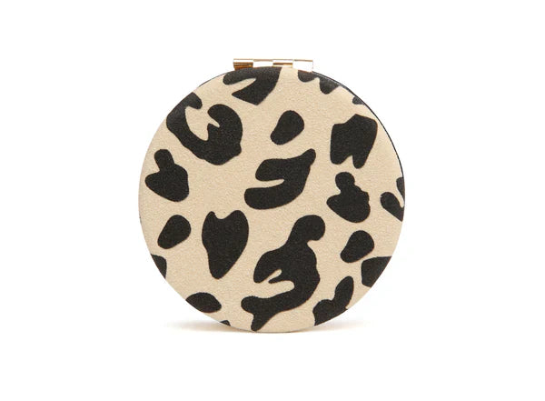 Alice Wheeler Leopard Round Compact Mirror
