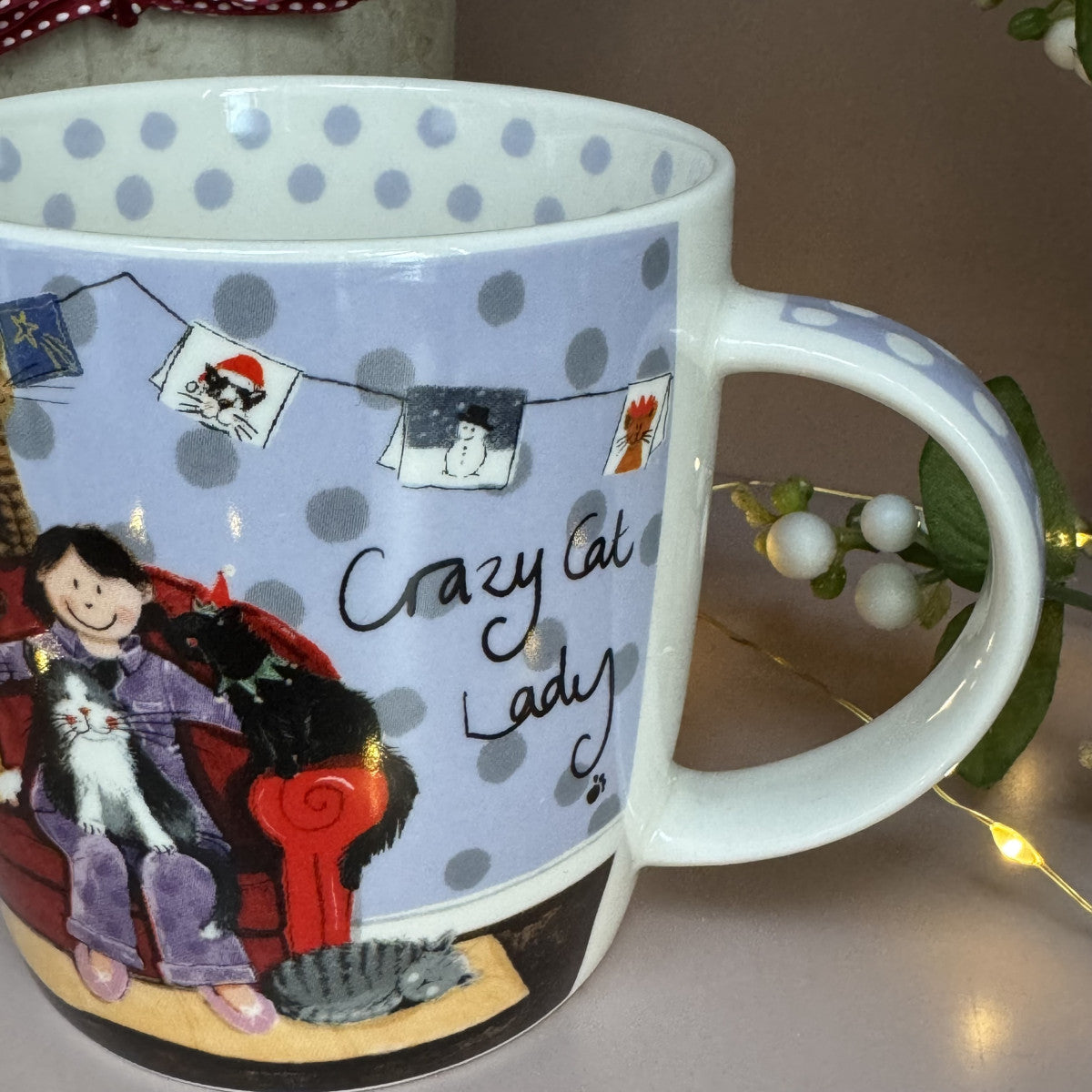 Alex Clark Crazy Cat Lady at Christmas Mug