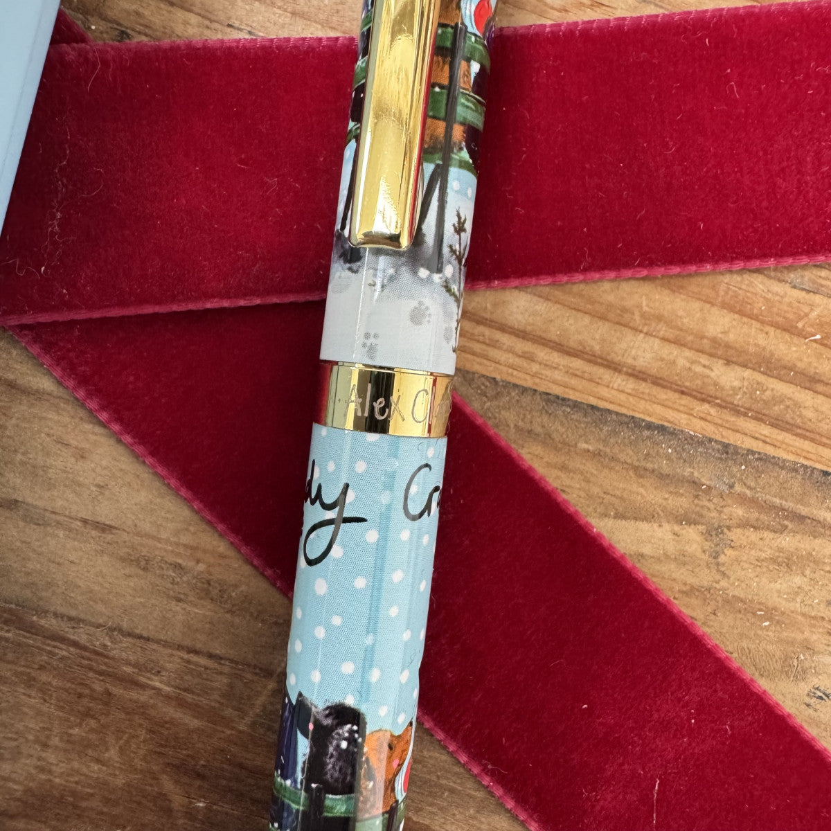 Alex Clark Crazy Dog At Christmas Lady Ballpoint Pen