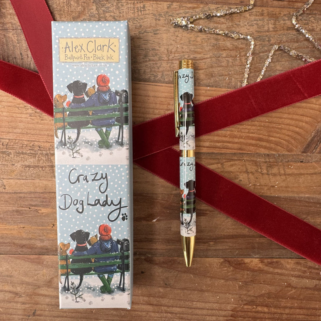 Alex Clark Crazy Dog At Christmas Lady Ballpoint Pen