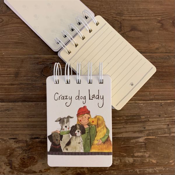 Alex Clark Crazy Dog Lady Small Spiral Bound Notepad