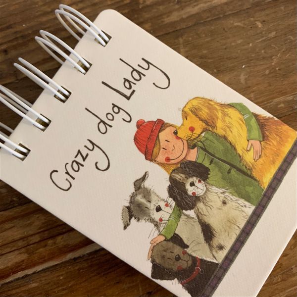 Alex Clark Crazy Dog Lady Small Spiral Bound Notepad