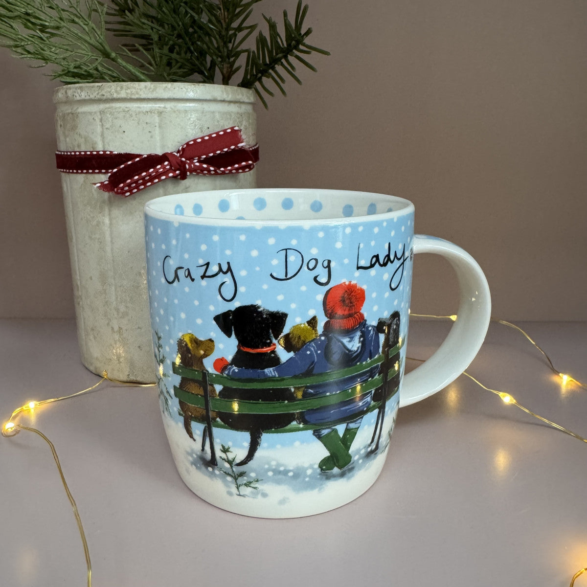 Alex Clark Crazy Dog Lady at Christmas Mug