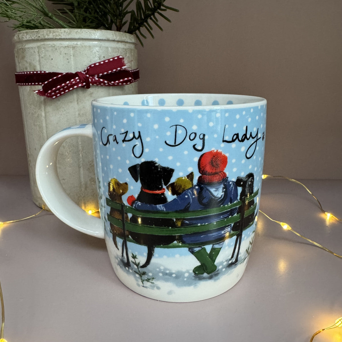 Alex Clark Crazy Dog Lady at Christmas Mug