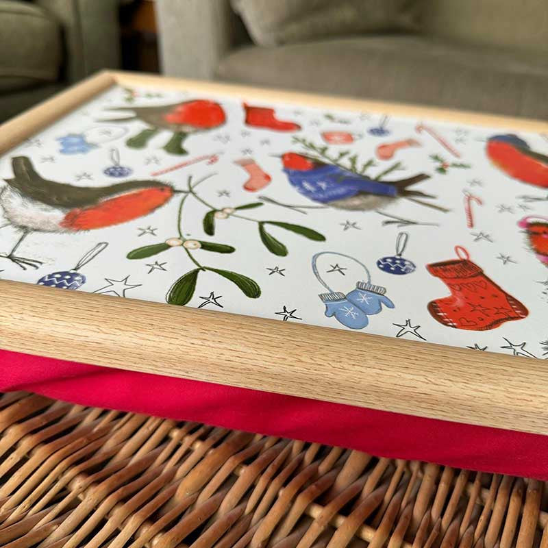 Alex Clark Festive Robins Lap Tray
