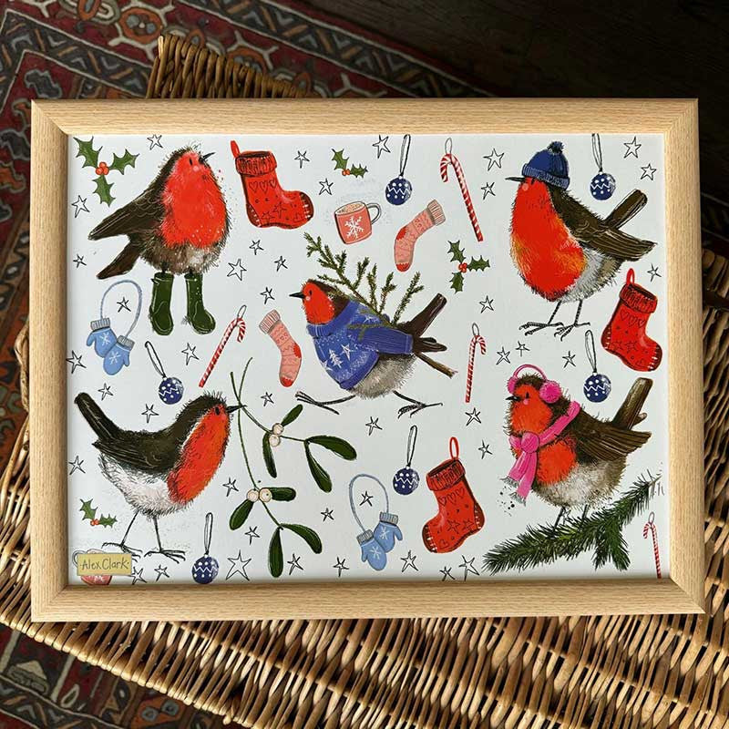 Alex Clark Festive Robins Lap Tray