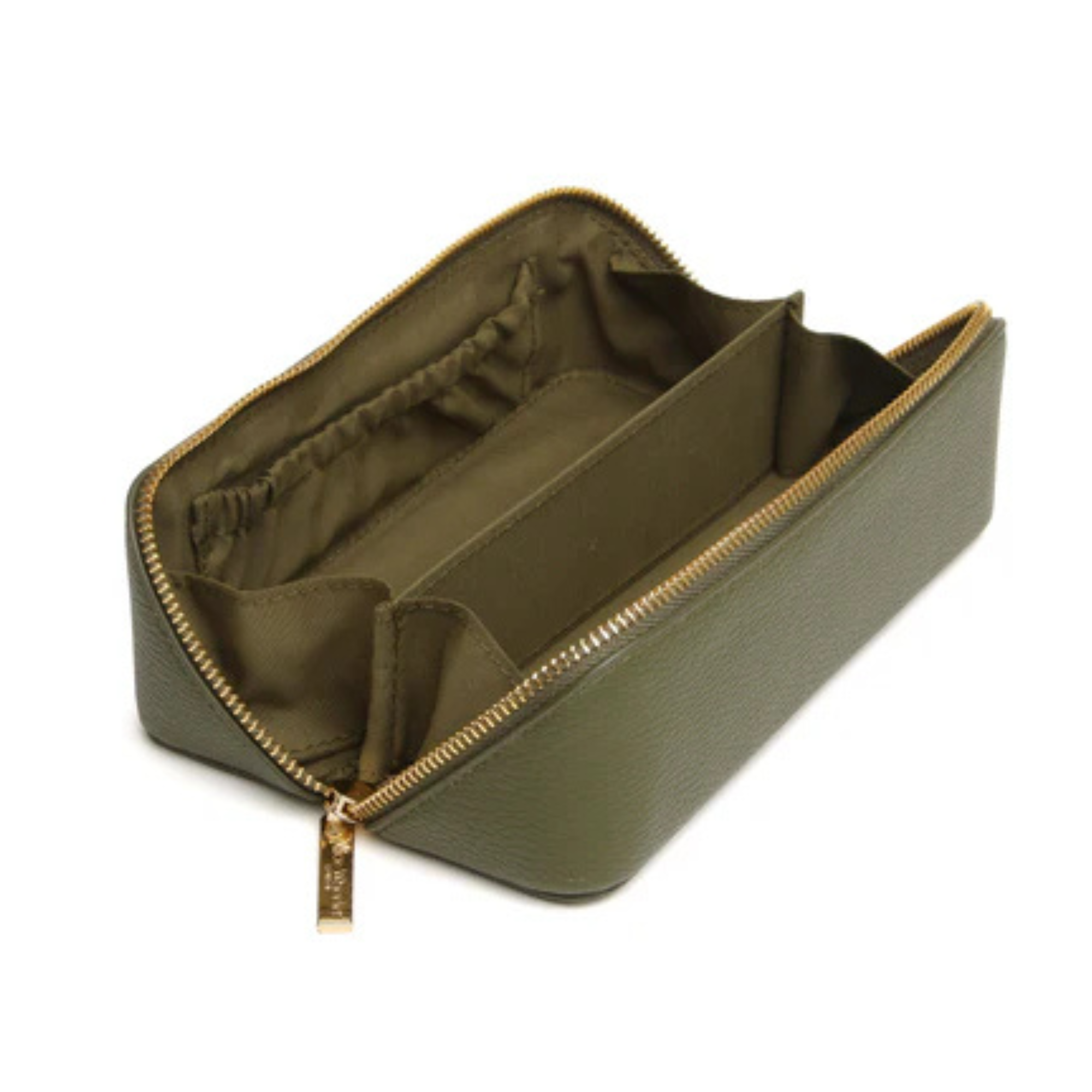 Alice Wheeler Small Olive Train Case