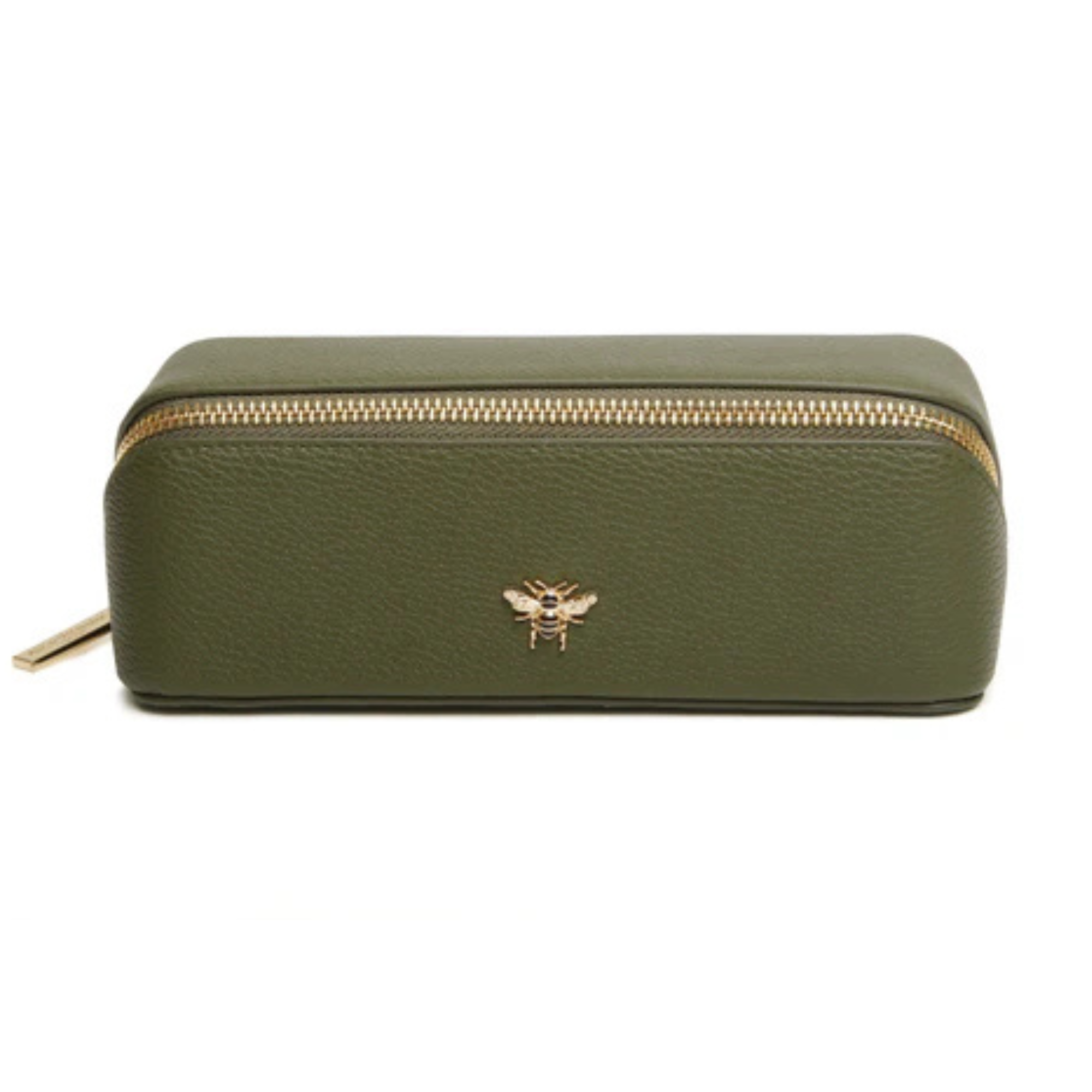 Alice Wheeler Small Olive Train Case