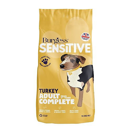 Burgess Sensitive Adult Turkey & Rice Dog Food 12.5kg