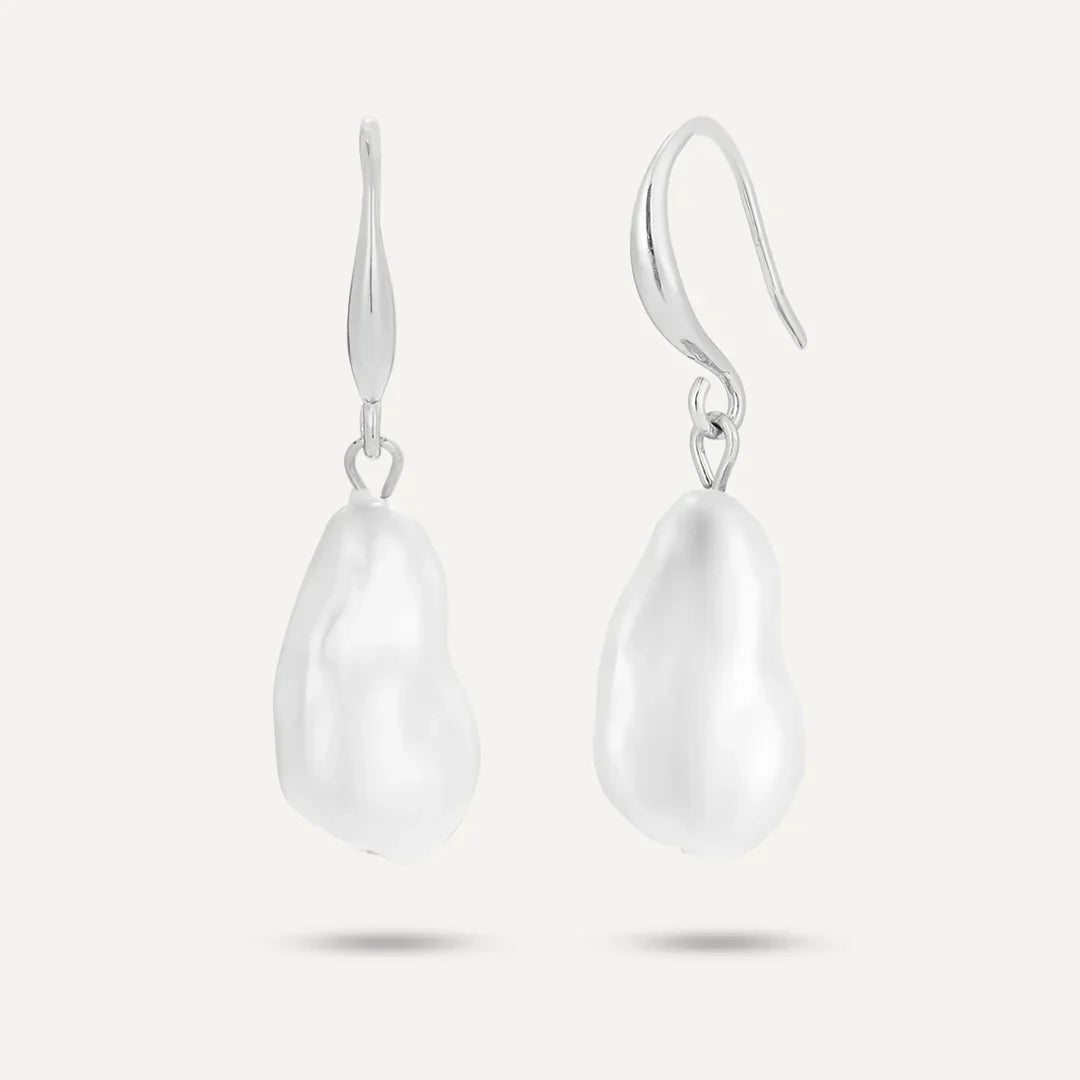 D&X Audrey Silver-plated Faux Pearls Hook Earrings