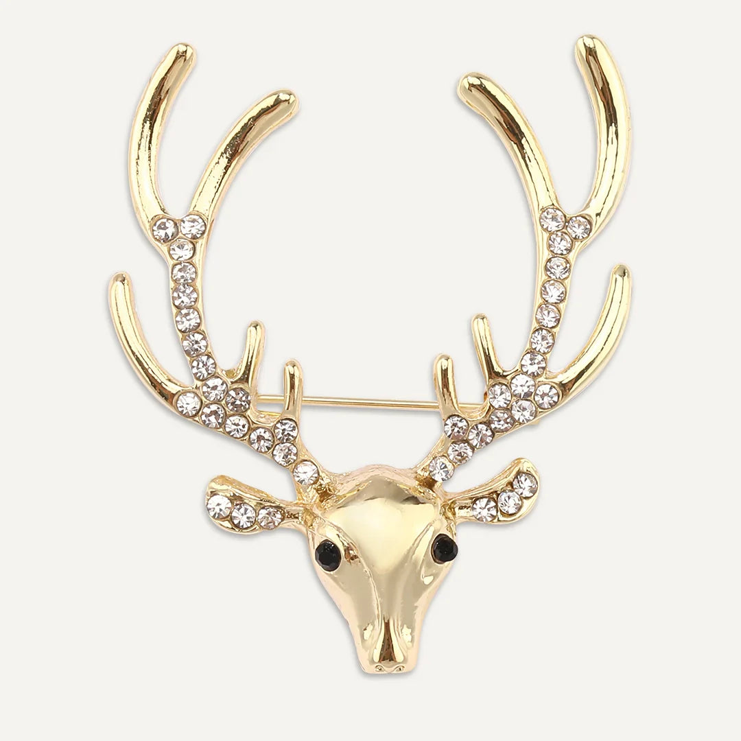 D&X Gold-Tone Plated Deer Pin Brooch