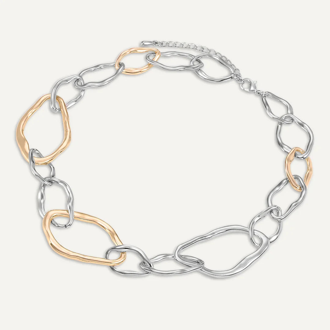 D&X Gold & Silver Tone Open Link Clasp Necklace