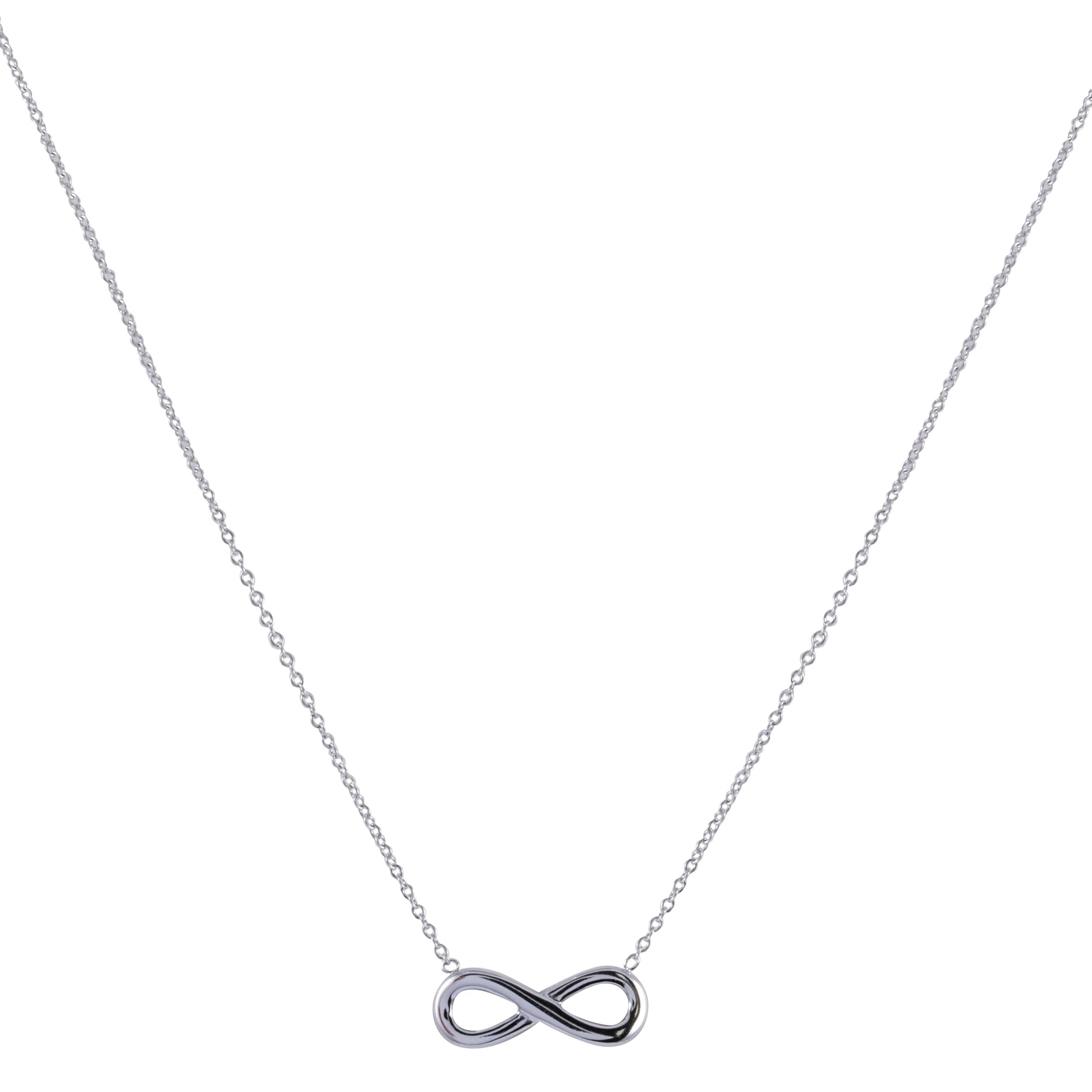 D&X Keira Stainless Steel & White Gold Plated Infinity Necklace