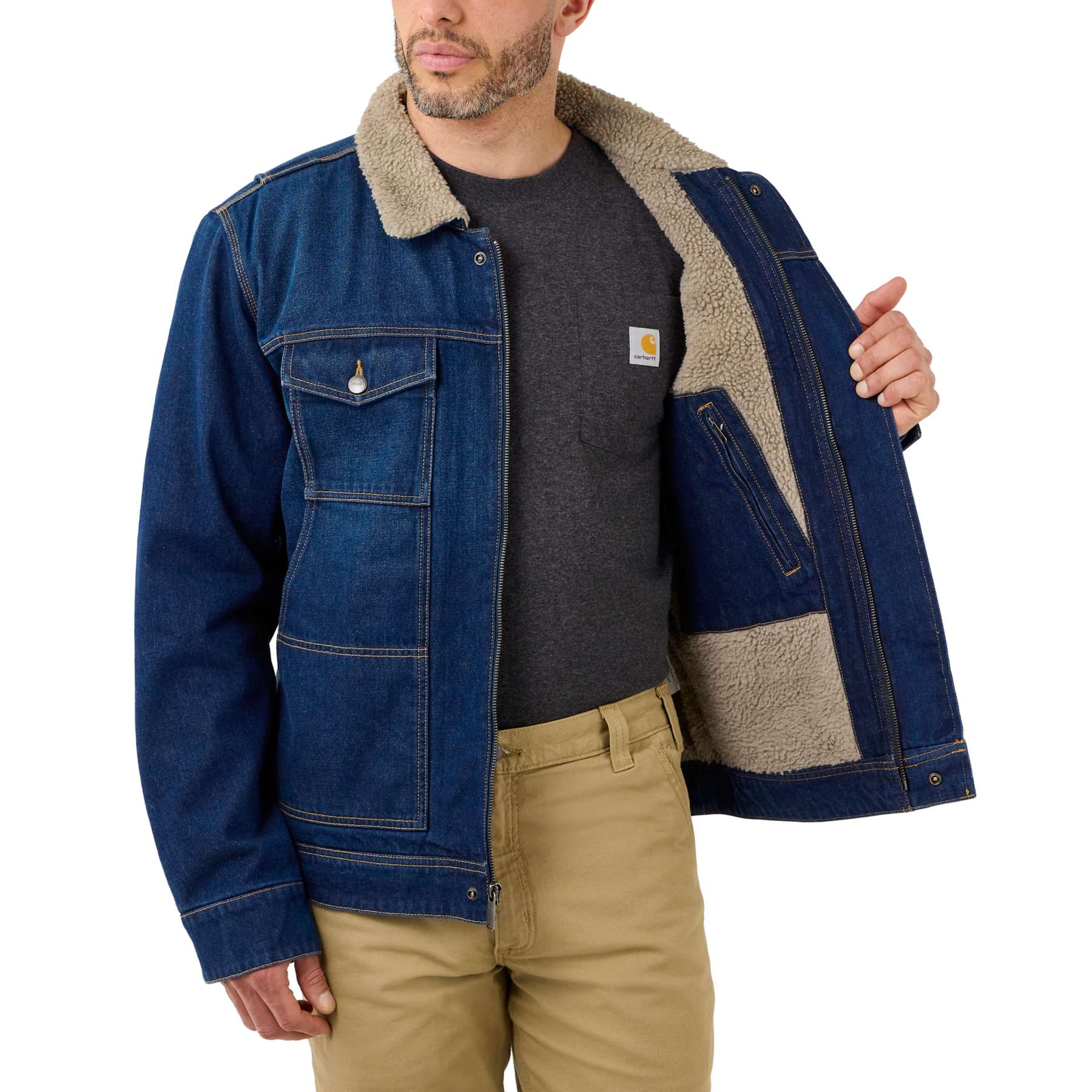 Carhartt Relaxed Fit Denim Sherpa-Lined Jacket