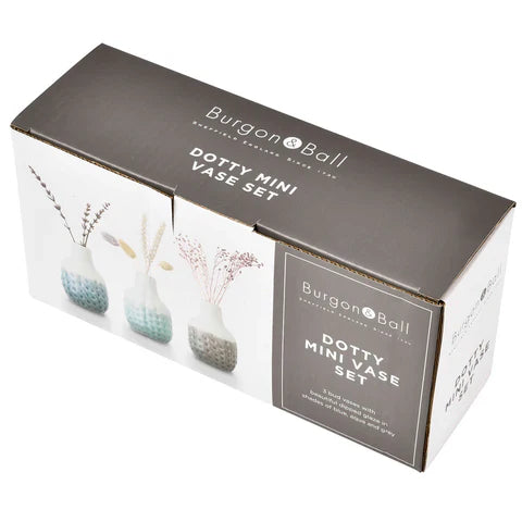 Burgon & Ball Dotty Mini Vase Trio