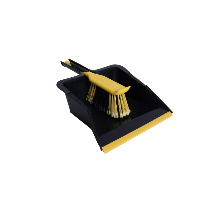 Bulldozer Heavy-Duty Dustpan and Brush Set