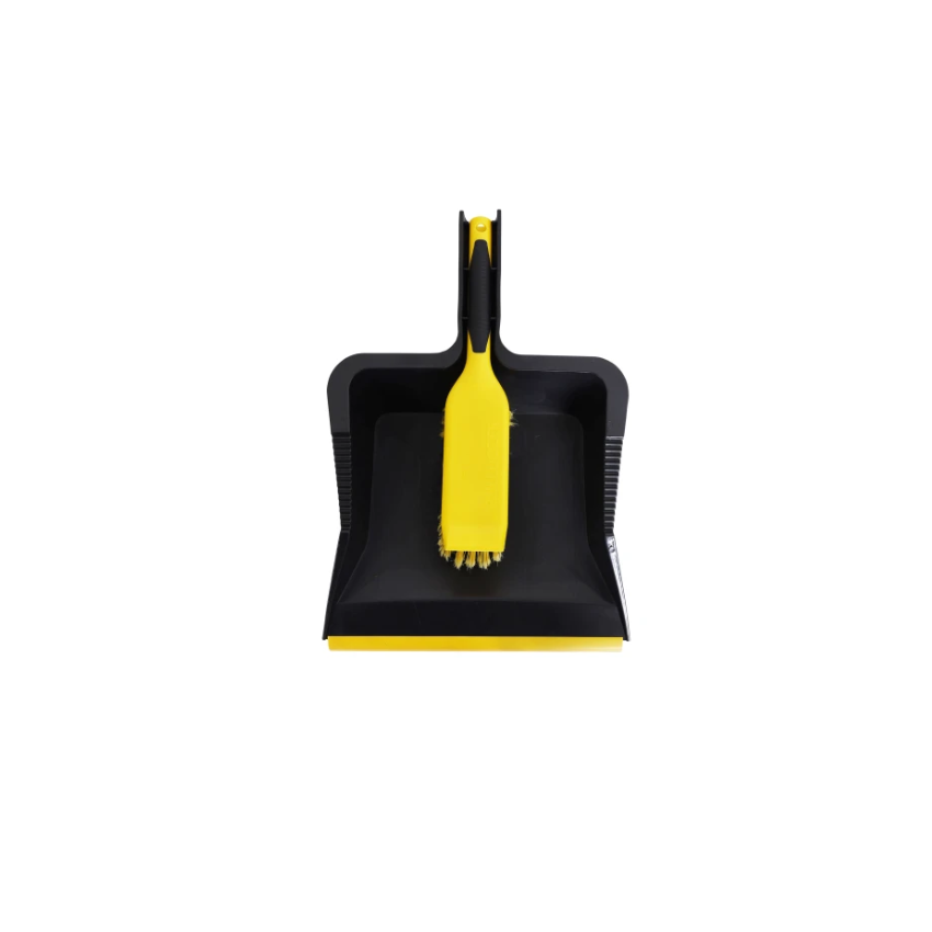Bulldozer Heavy-Duty Dustpan and Brush Set