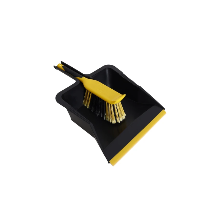 Bulldozer Heavy-Duty Dustpan and Brush Set