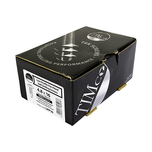 Timco Low Profile Pan Head Self-Drilling Screws 4.8 x 16mm 500-Pack