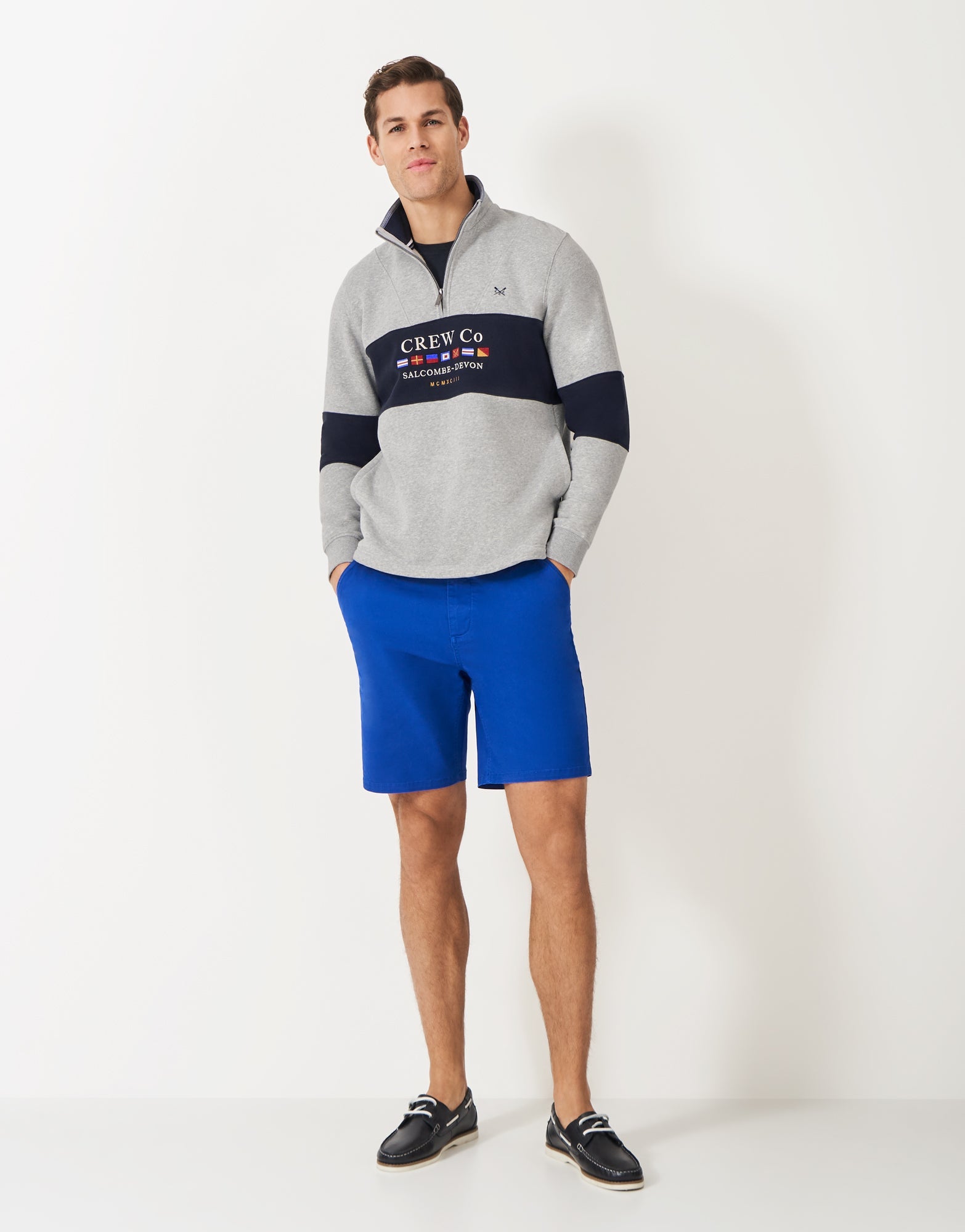 Crew Clothing Cut & Sew Graphic Half Zip Sweatshirt