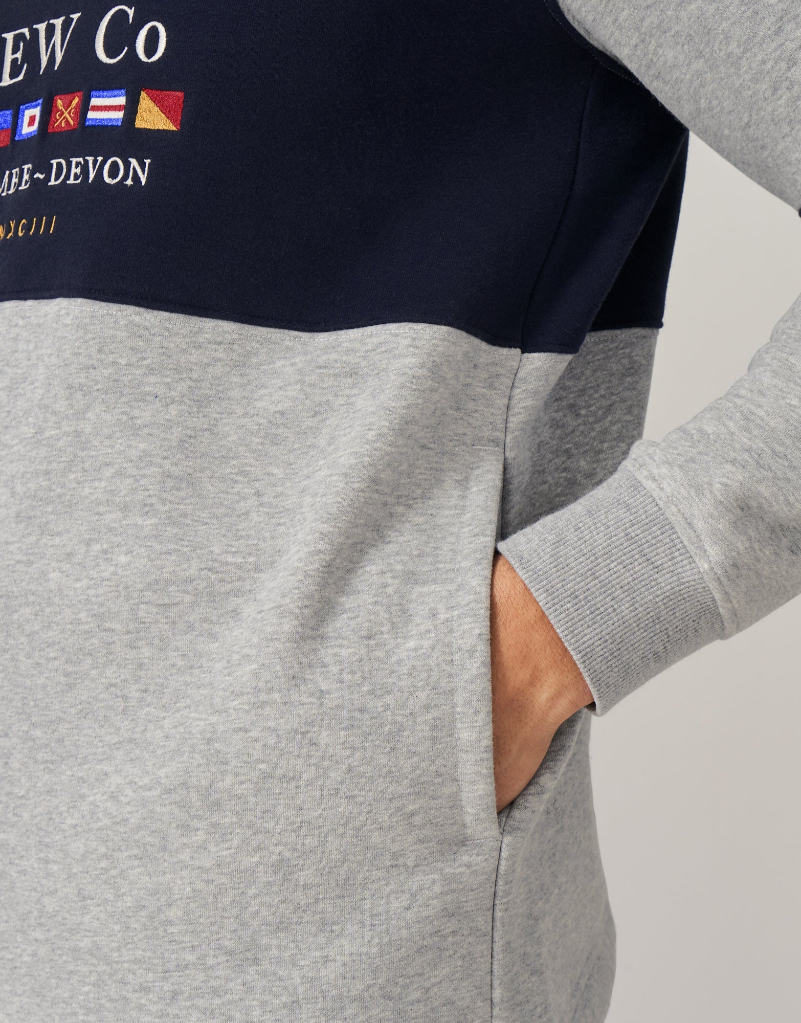 Crew Clothing Cut & Sew Graphic Half Zip Sweatshirt