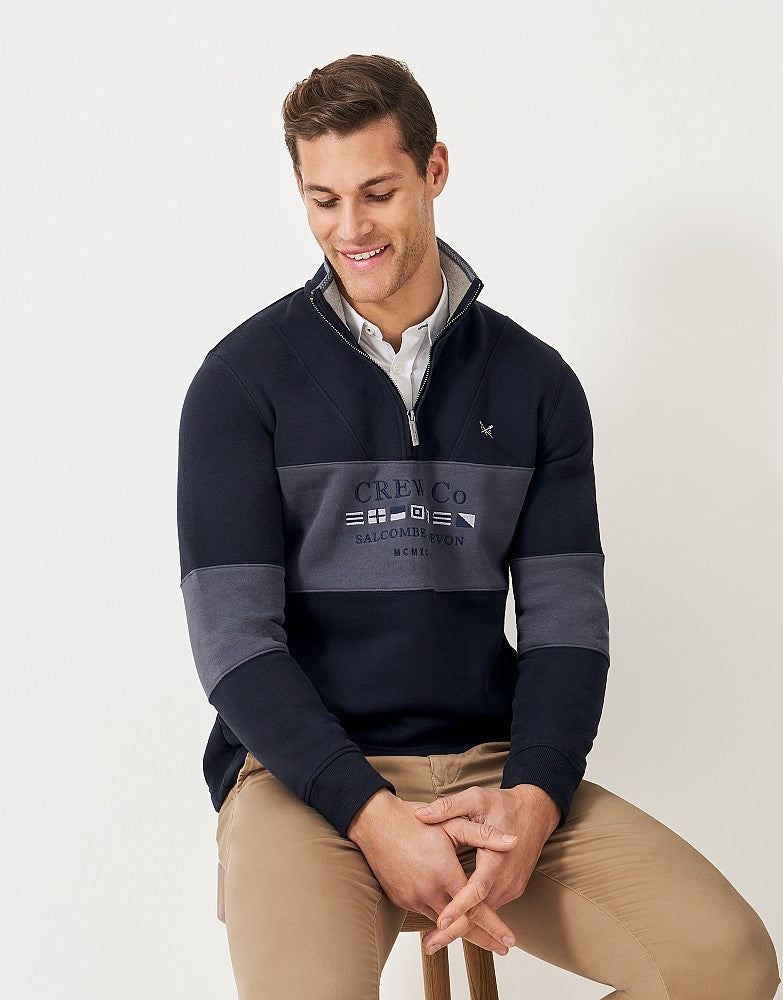 Crew Clothing Cut & Sew Graphic Half Zip Sweatshirt