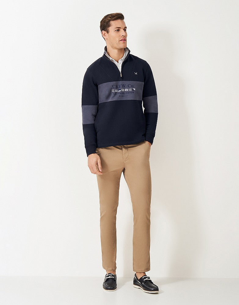 Crew Clothing Cut & Sew Graphic Half Zip Sweatshirt