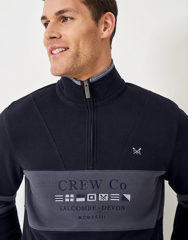 Crew Clothing Cut & Sew Graphic Half Zip Sweatshirt