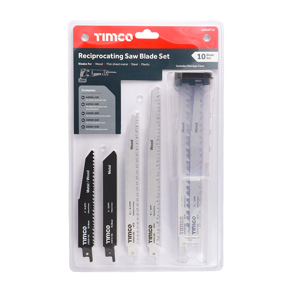Timco Reciprocating Saw Blade Mixed Set 10-Pack