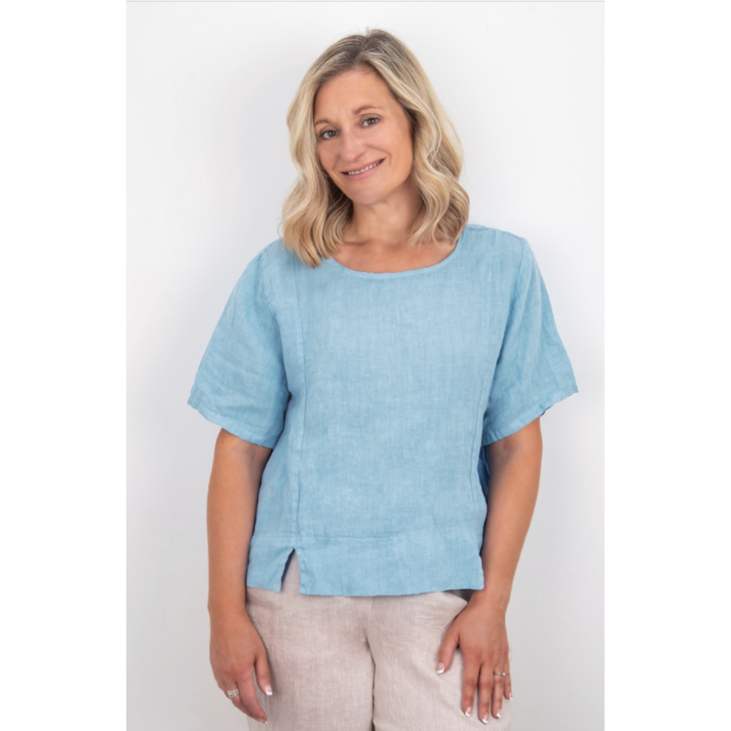 Amazing Woman Lucie Short Sleeve Linen Top