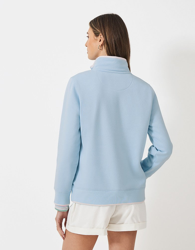 Crew Clothing Panelled Stripe Half Zip Sweatshirt