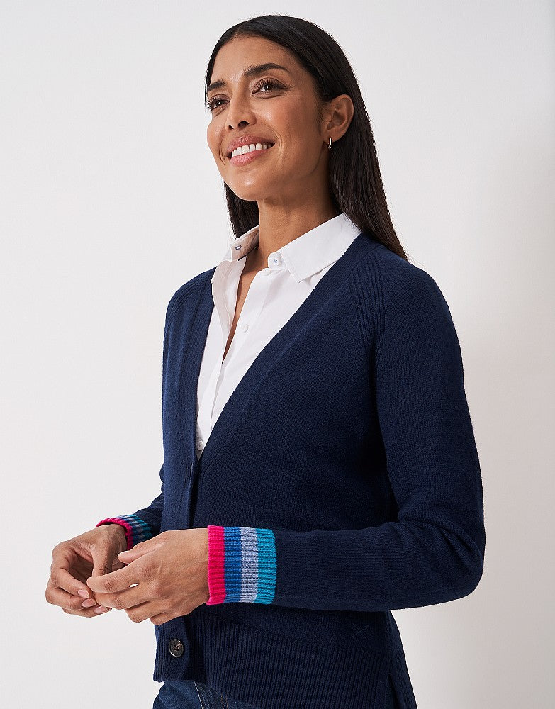 Crew Clothing Harmony Merino Blend Relaxed V Neck Cardigan