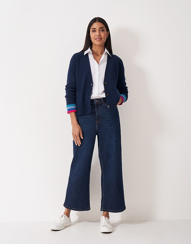 Crew Clothing Harmony Merino Blend Relaxed V Neck Cardigan