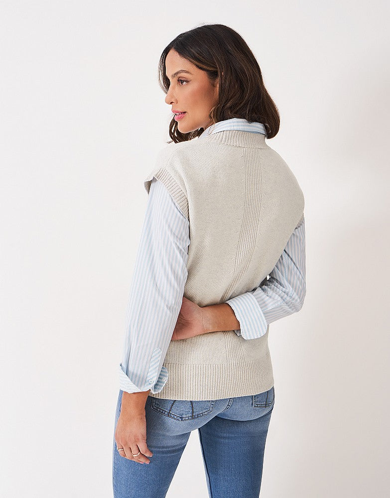 Crew Clothing Harmony Merino Blend Crew Neck Knitted Vest
