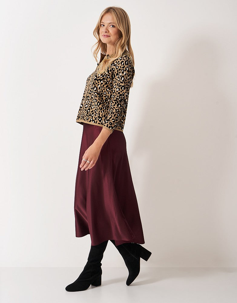 Crew Clothing Crew Neck Leopard Print Cardigan