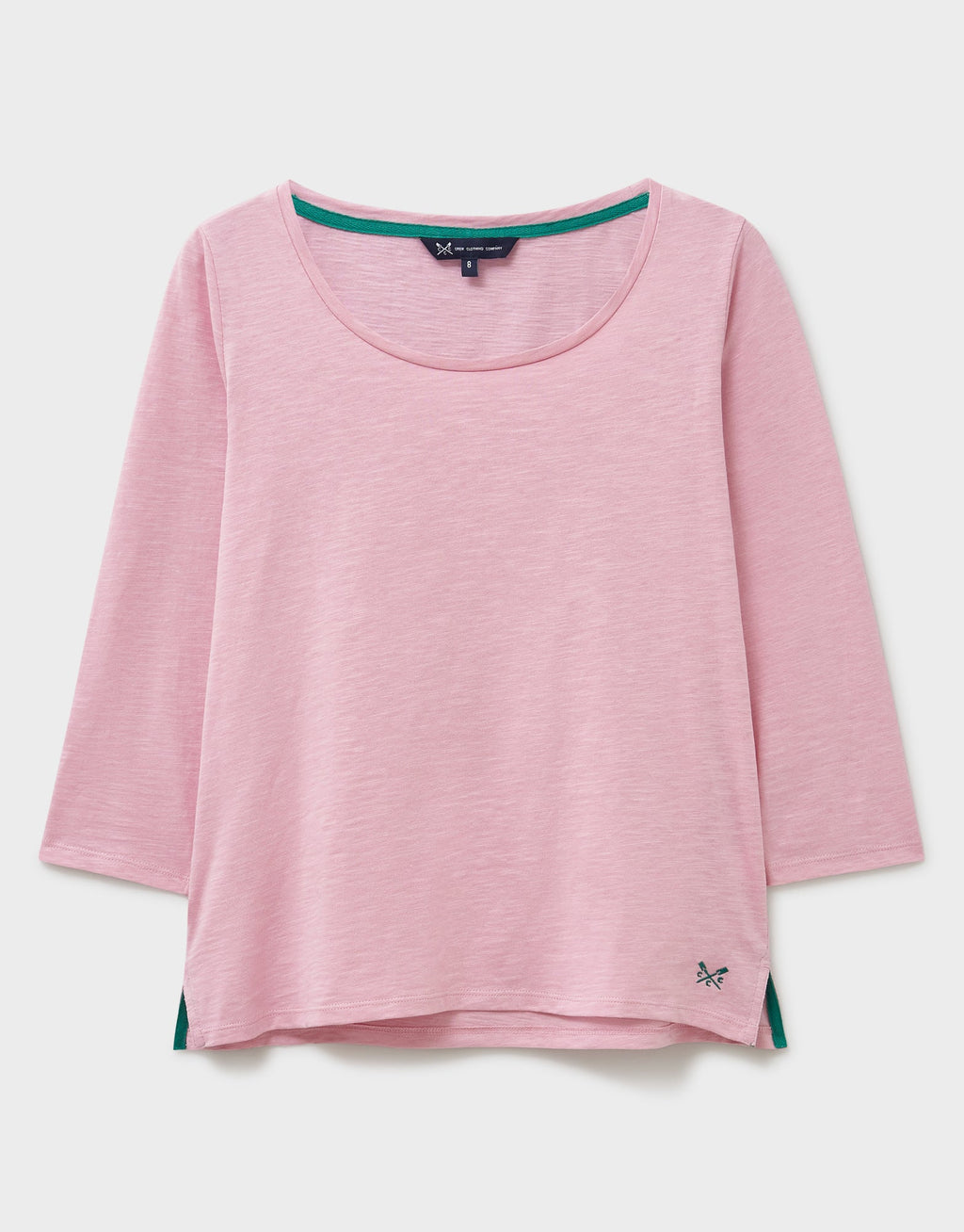 Crew Clothing 3/4 Sleeve Slub Crew Neck T-Shirt