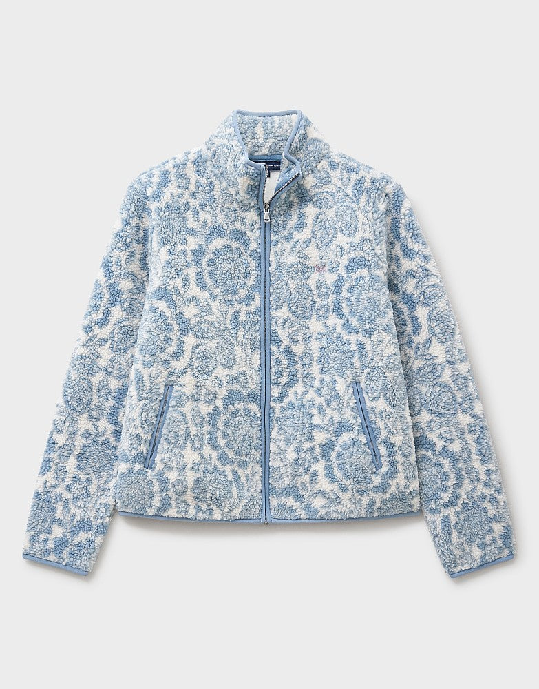 Crew Clothing Boucle Bonded Zip Through Curved Hem Fleece