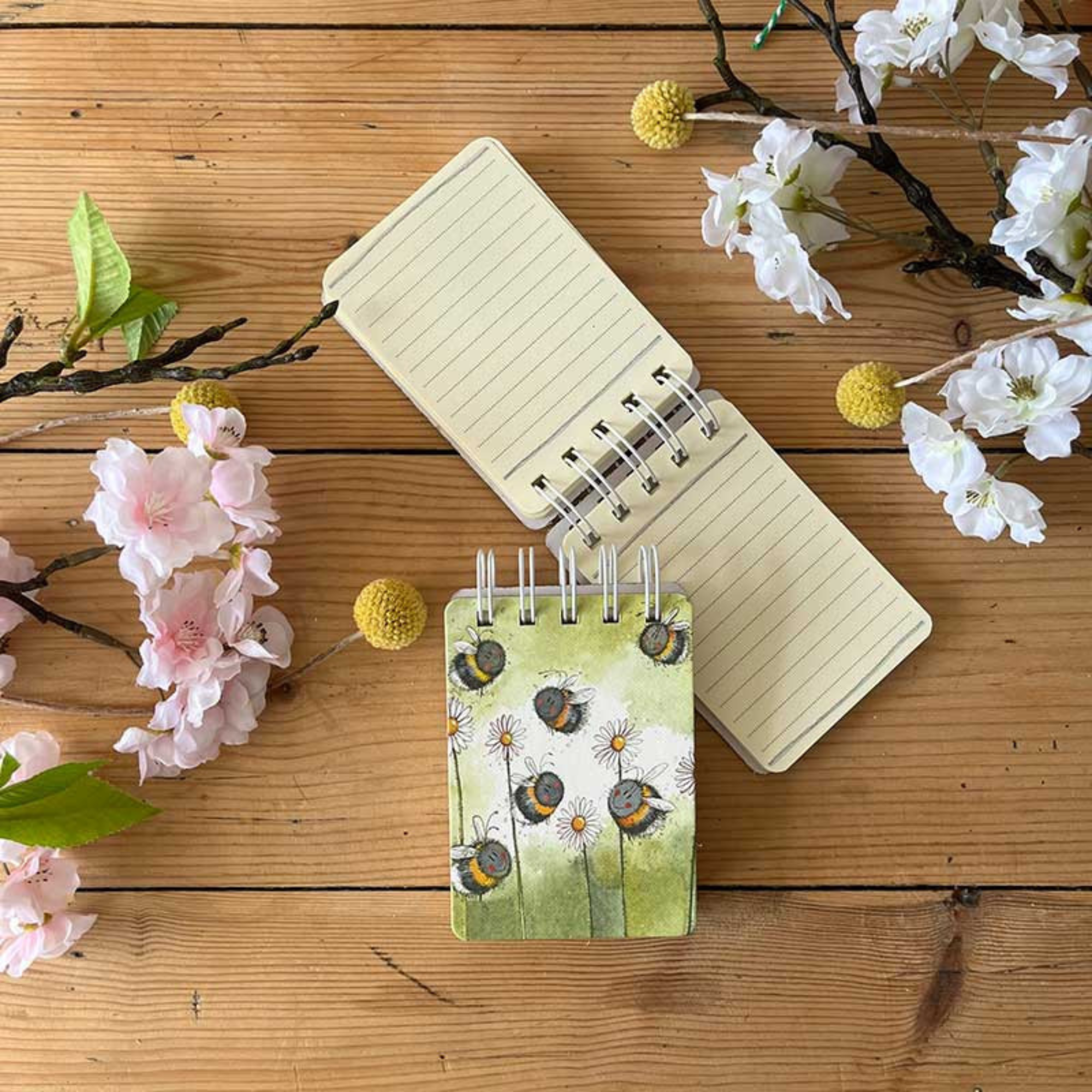Alex Clark Bees & Daisies Small Spiral Bound Notepad