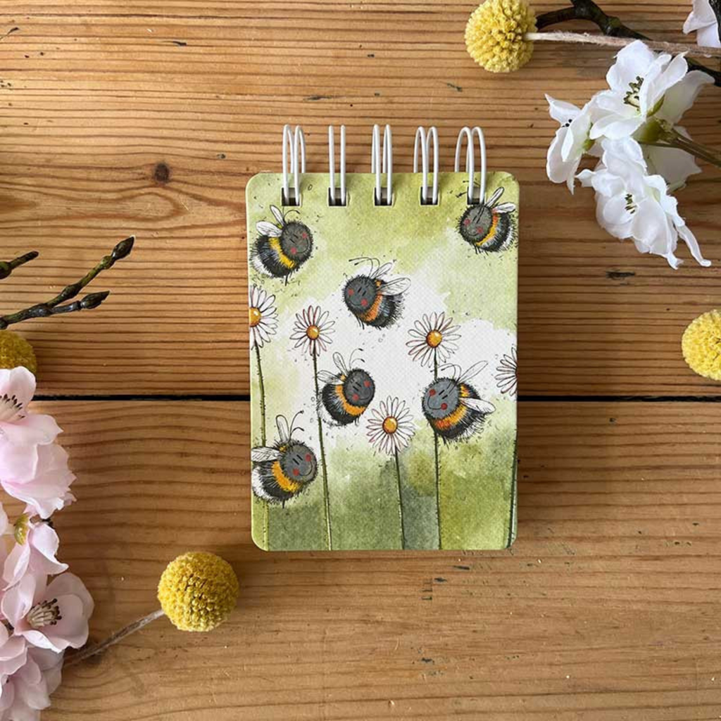 Alex Clark Bees & Daisies Small Spiral Bound Notepad
