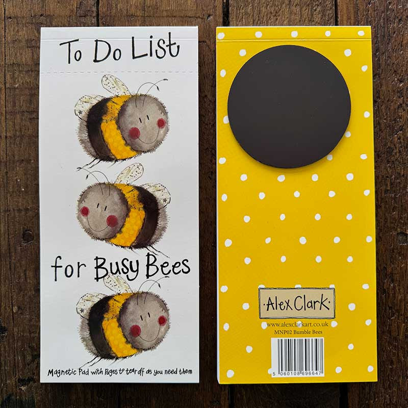 Alex Clark Bumblebees To Do List Magnetic Notepad
