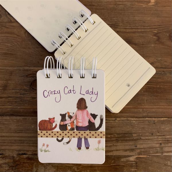 Alex Clark Crazy Cat Lady Small Spiral Bound Notepad