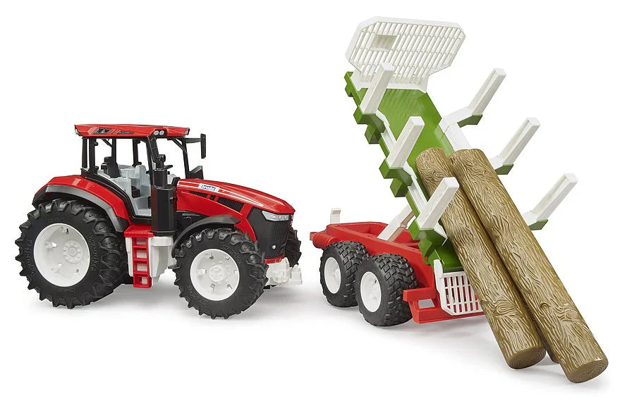 Bruder Roadmax Tractor with Forestry Trailer & Trunks