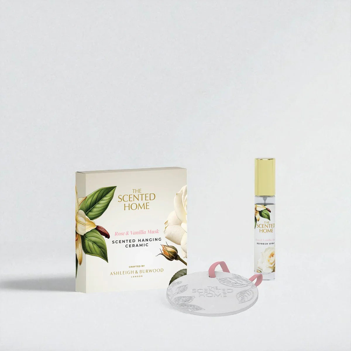 Ashleigh & Burwood Rose & Vanilla Musk Scented Hanging Ceramic