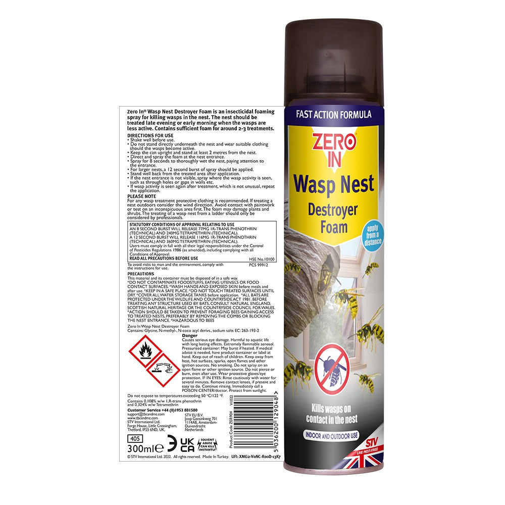 Zero-In Wasp Nest Killer Foam Aerosol 300ml