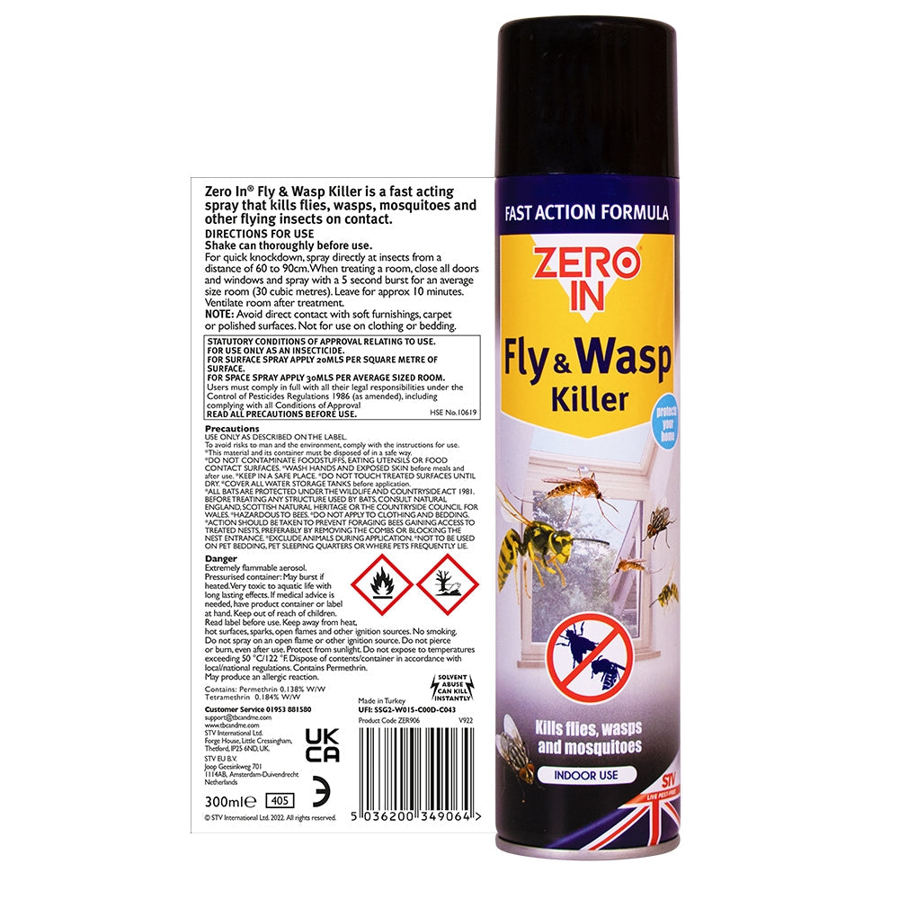 Zero-In Fly & Wasp Killer Aerosol 300ml